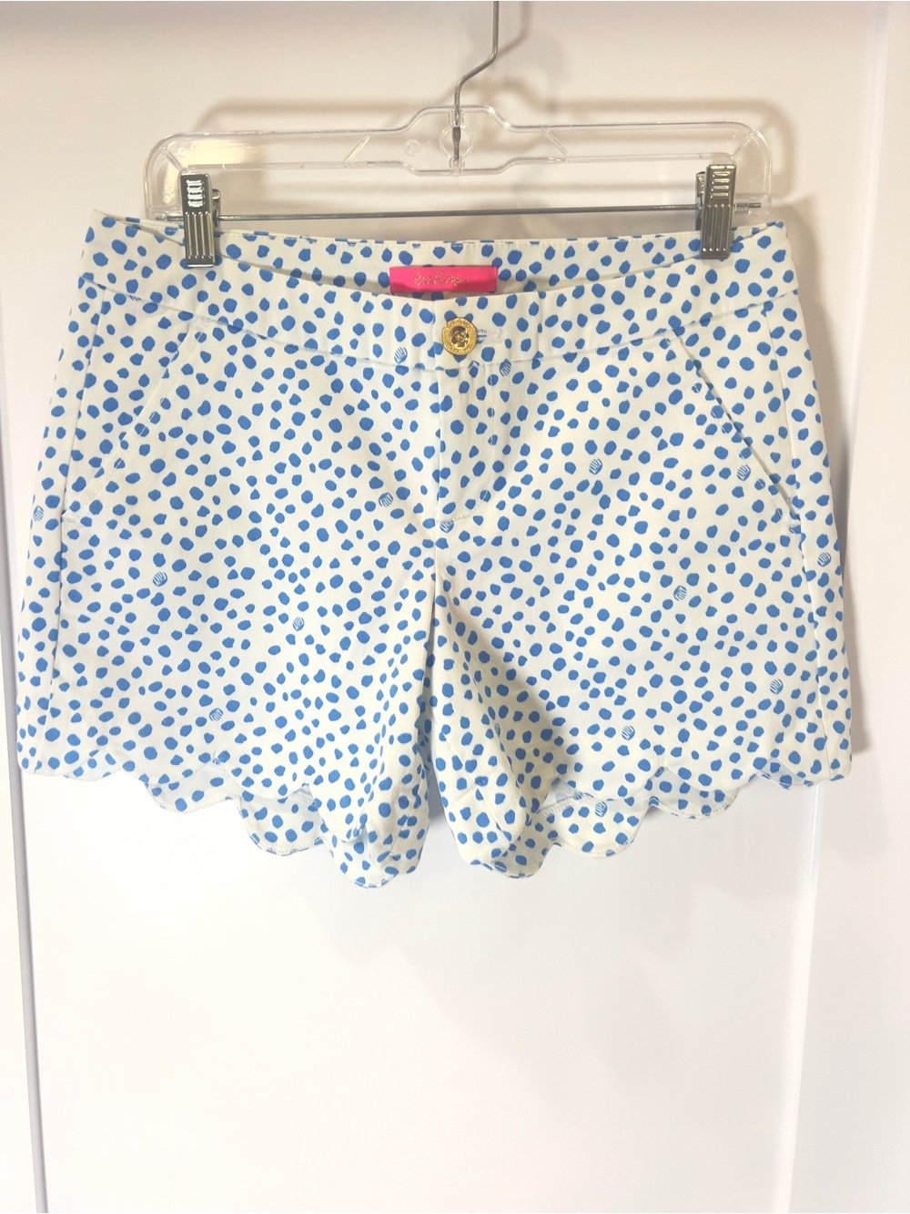 Lilly Pulitzer Buttercup Stretch Shorts Zanzibar Blue Dot Size 6 NWT - Picture 4 of 15
